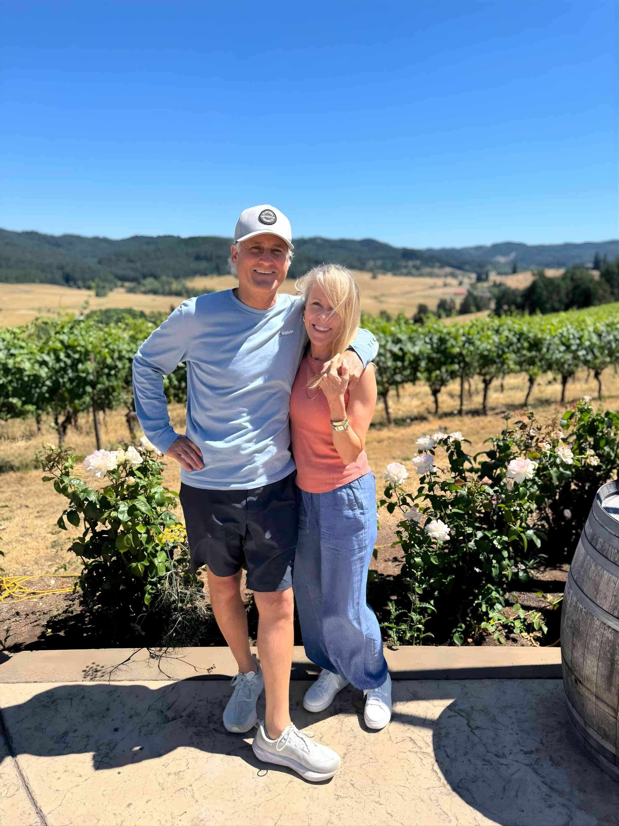 Billy and Kelly Patterson at a vineyard